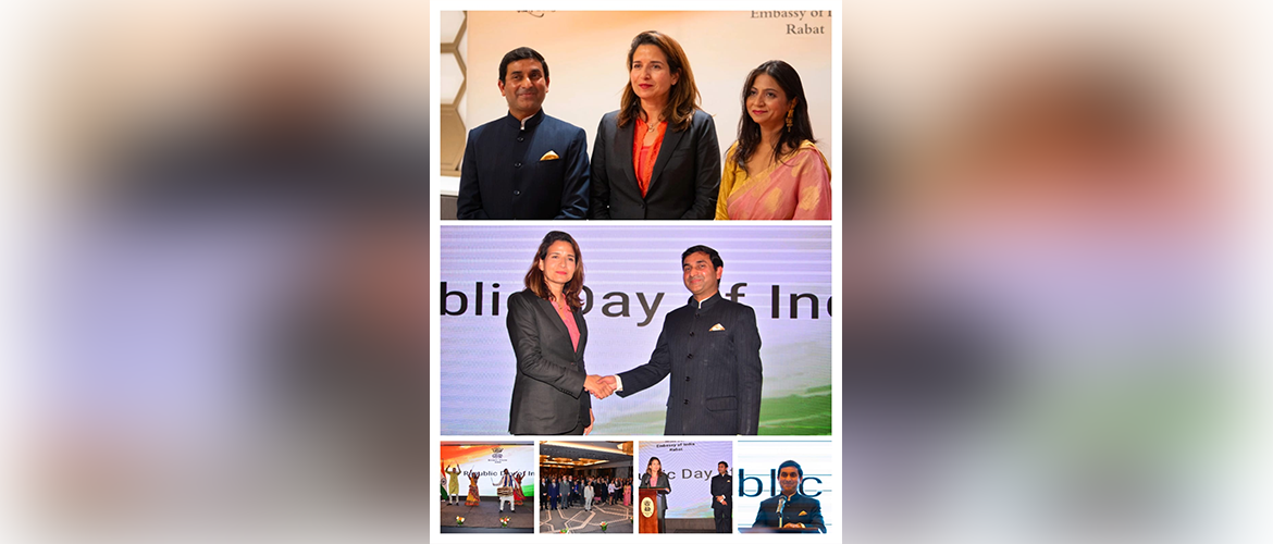  <p style="fcolor: #fff;  font-size: 15px; margin-bottom: -21px;"><b>Dr.Leila Benali, Minister of Energy Transition and Sustainable Development of Morocco was Chief Guest at Republic Day Reception hosted by Ambassador Rajesh Vaishnaw


</b></p>