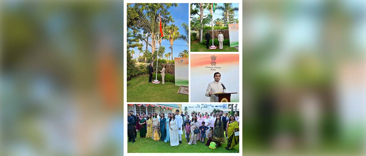  <p style="fcolor: #fff;  font-size: 15px; margin-bottom: -21px;"><b>Independence Day Celebrations at Indian Embassy in Rabat
</b></p>