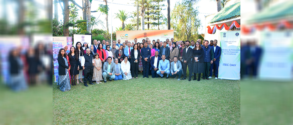  Ambassador Rajesh Vaishnaw with ITEC Alumni from Morocco at ITEC Day celebrations