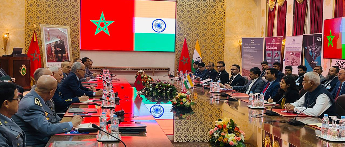  H.E Abdeltif Loudyi, Minister Delegate to Head of Government in charge of Morocco’s National Defence Administration & H.E Rajesh Vaishnaw, Ambassador of India to Morocco address  India-Morocco Defence Industrial Seminar held in Rabat on 9-10 Dec, 2024.