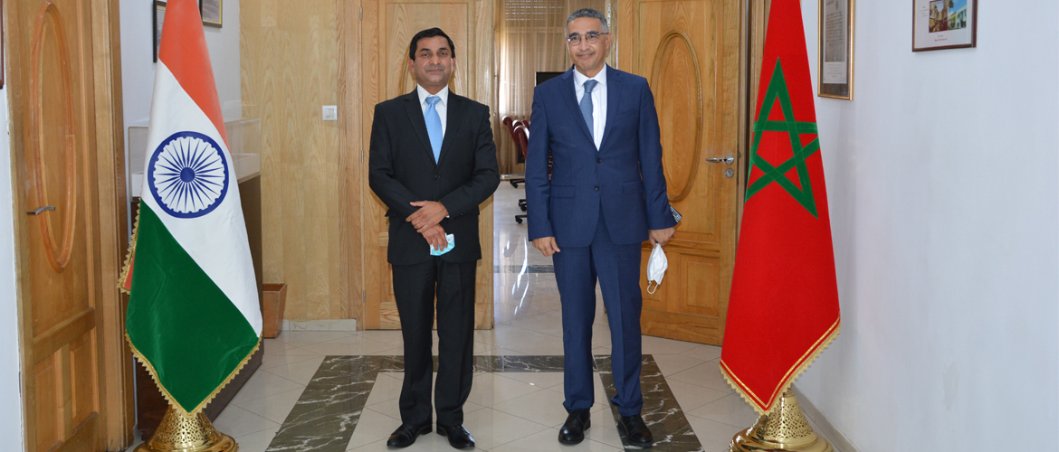  H.E Ambassador Rajesh Vaishnaw meeting H.E Mohamed Yacoubi, Wali of Rabat-Salé-Kénitra and Governor of Rabat Prefecture